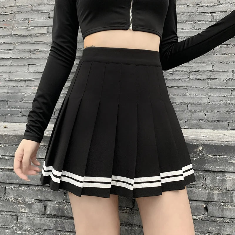 Vintage Korean Style  Mini Skirt Women Punk Skirt