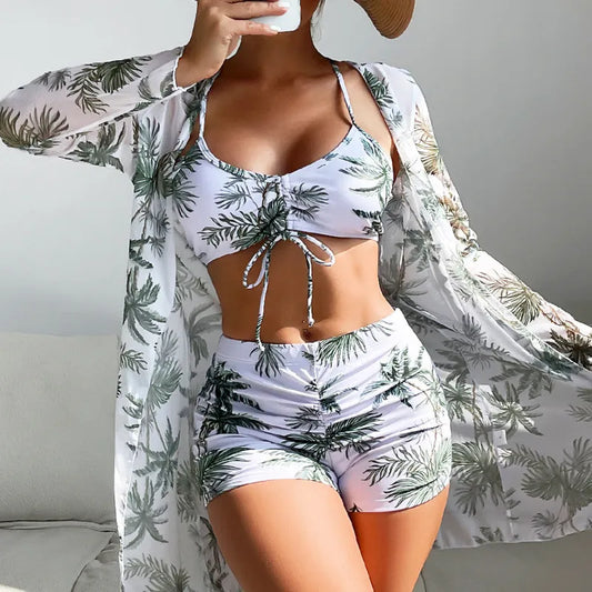 Summer Print Swimsuits Tankini Sets Female Swimwear