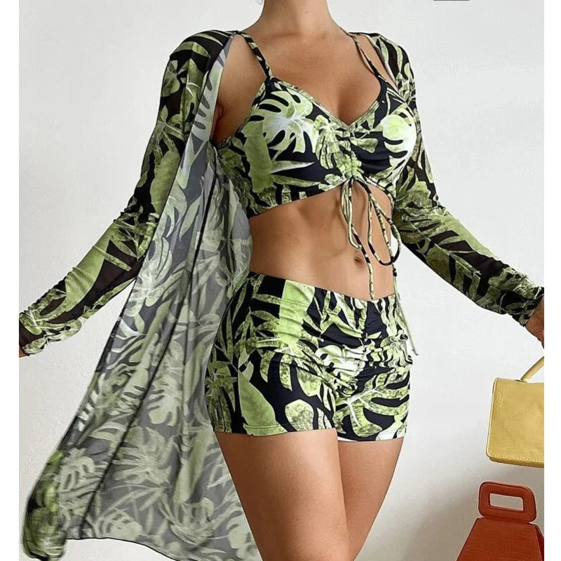 Summer Print Swimsuits Tankini Sets Female Swimwear