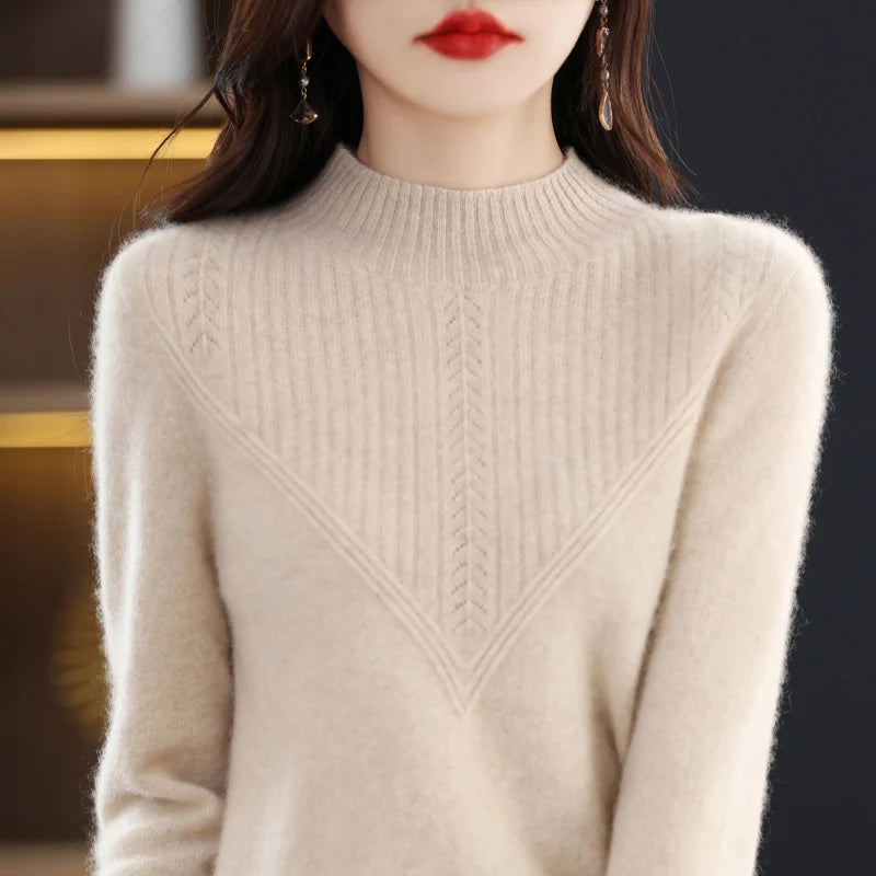 Women  winter long sleeve cashmere top